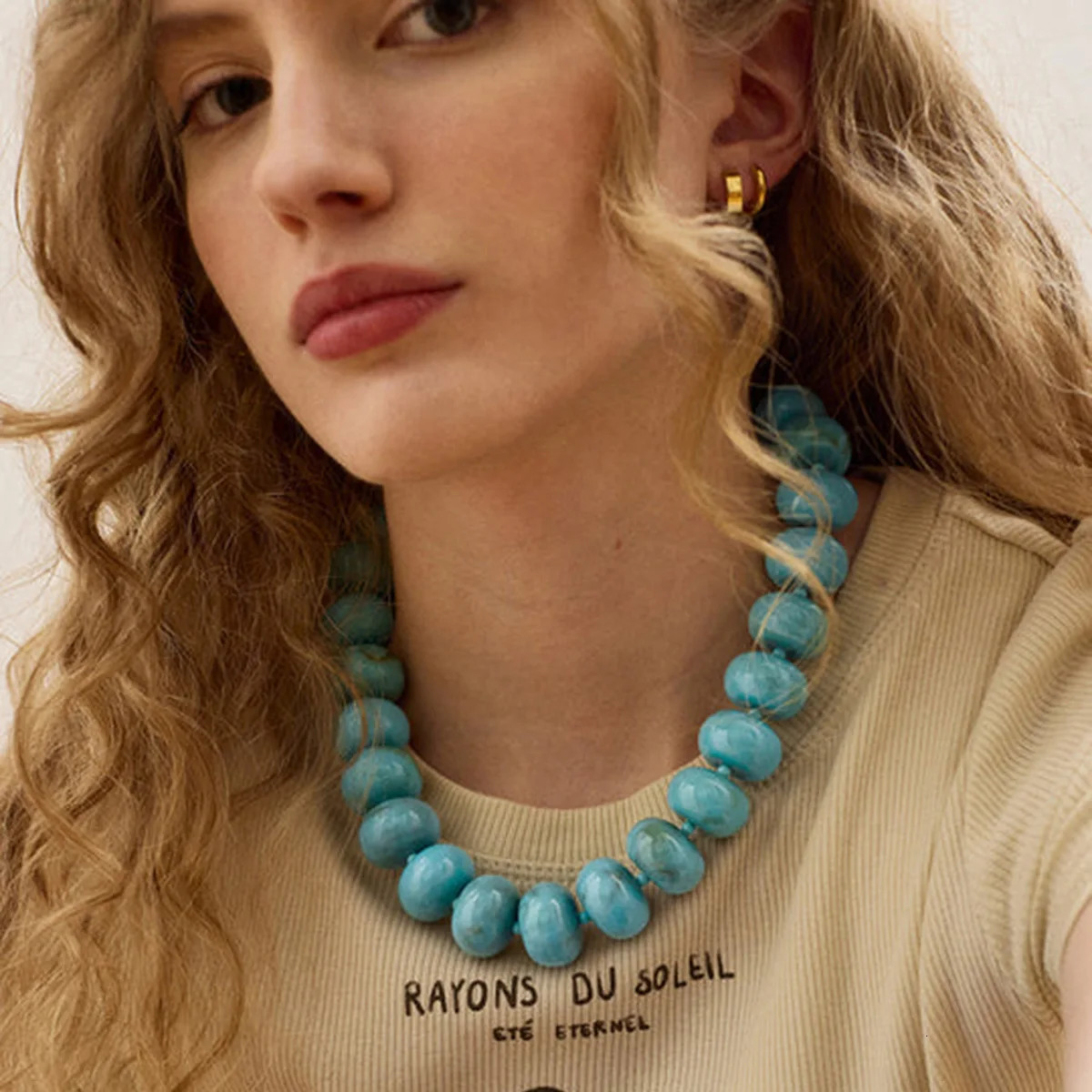 Bohemian Fashion Casual Dopamine Resin Bead Necklace Charms Chunky Jewelry Suitable for Women Daily Vacation Wear260521