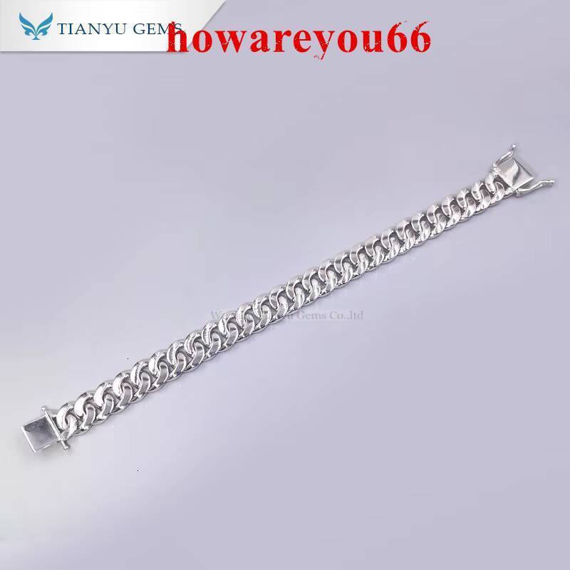 Tianyu Gems Custom 16mm 8mm 925 Sterling Silver Miami Solid 18K 14K Real Gold Cuban Link Chains for Men