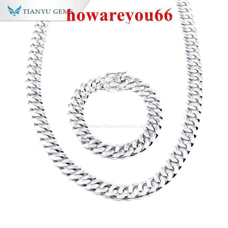 Tianyu Gems Custom 16mm 8mm 925 Sterling Silver Miami Solid 18K 14K Real Gold Cuban Link Chains for Men