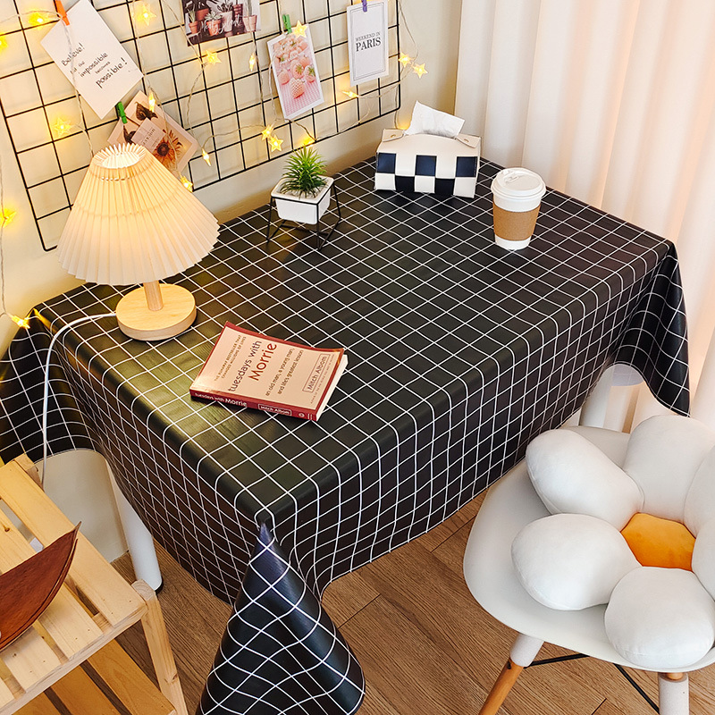 YL-38695 Custom PVC tablecloth, waterproof and oil-proof, desk decoration, dustproof tablecloth, coffee table mat