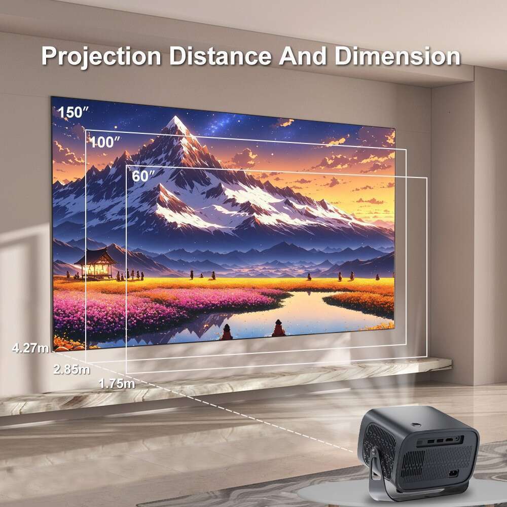 A10 Mini Portable Smart Projector, 4K HD Video, Auto Focus, PTZ Rotation, Home Theater Outdoor Portable Projector