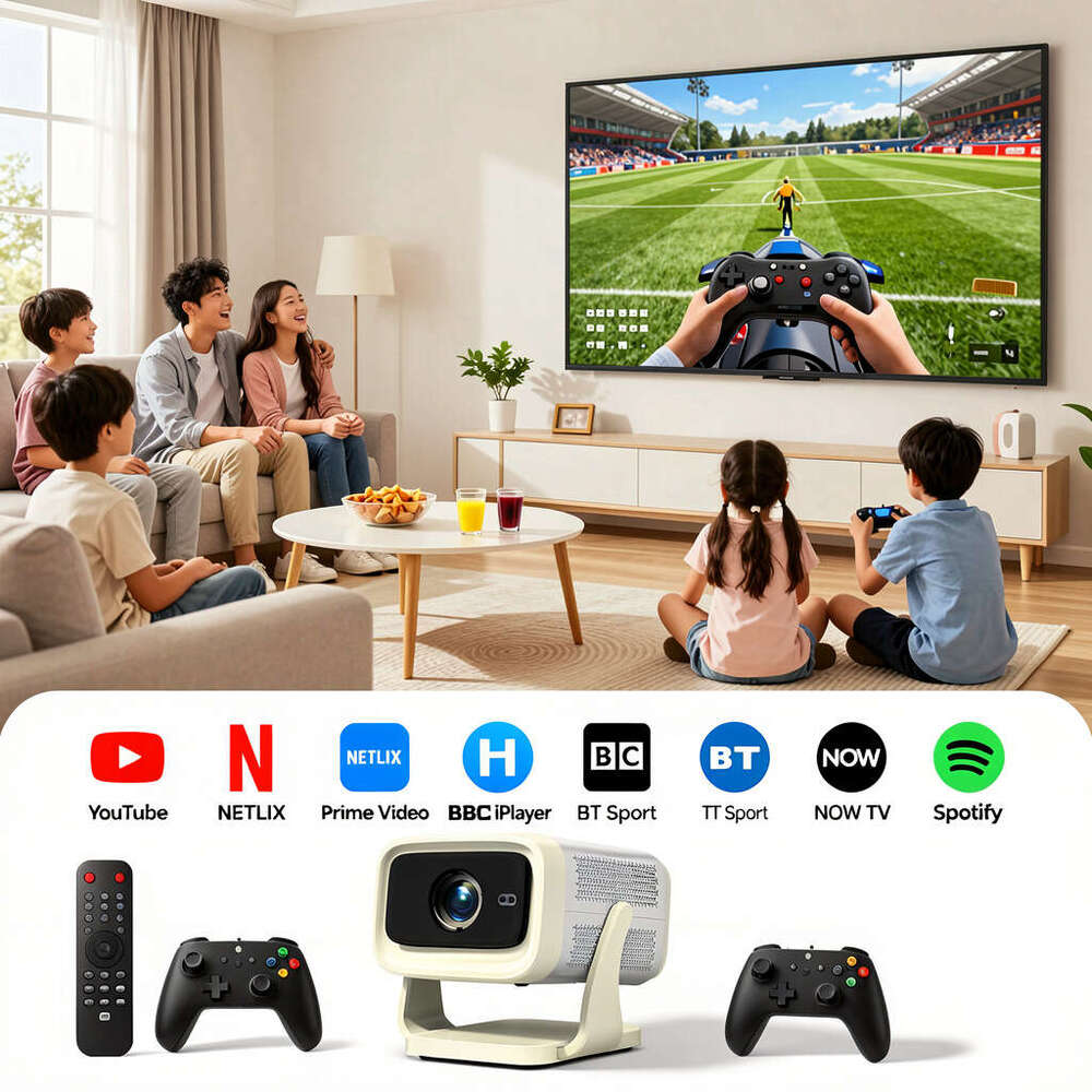 4K UHD Smart Projector Home Theater G Wifi Bluetooth Portable Mini For Bedroom CKS