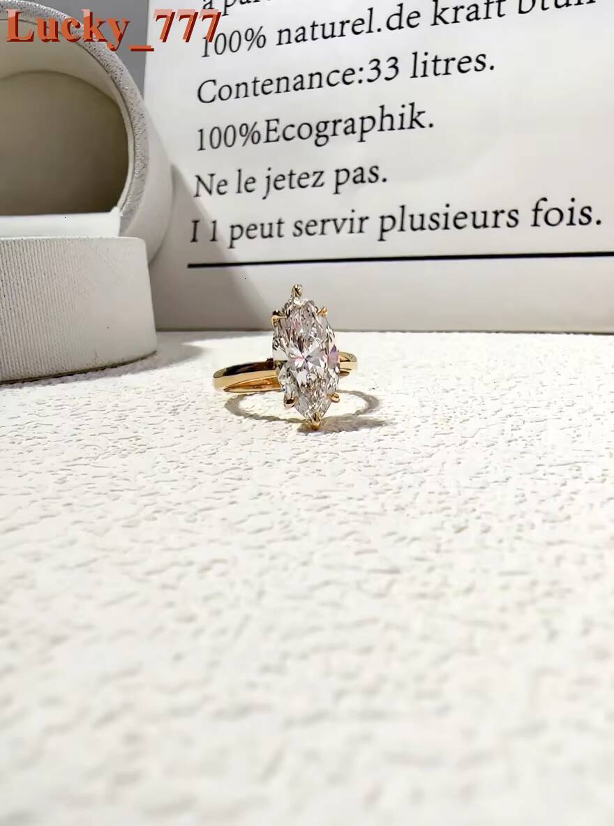 14K 18K IGI Certified Lab Grown Irregular Personalized Horse Eye Shaped Diamond Ring European American Style Womens Ring