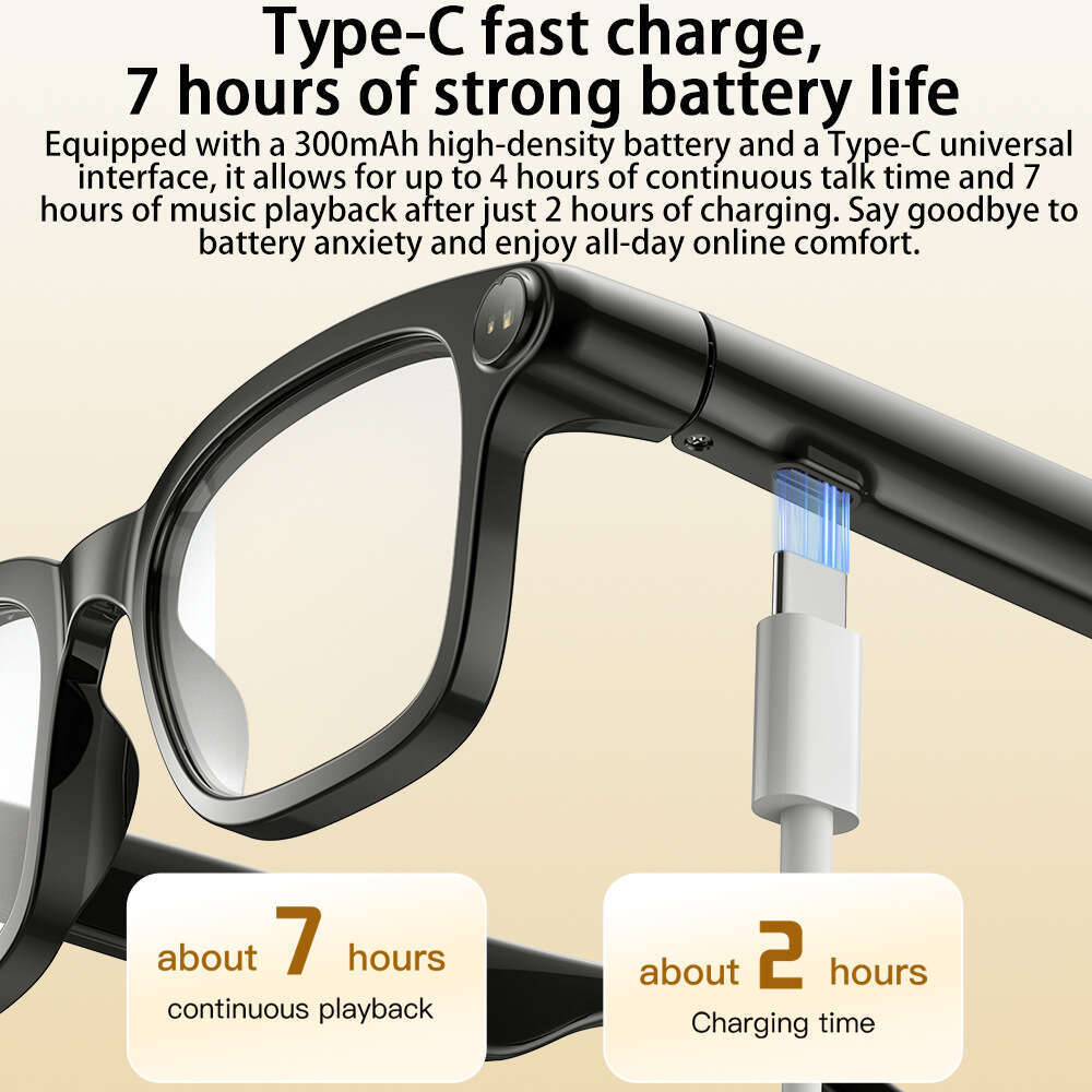 M08 Smart Glasses, Camera Lens, Photochromic Lens, Bluetooth Call, AI Chat & Translation Function