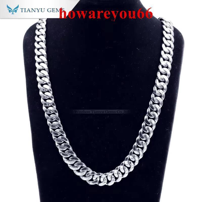 Tianyu Gems Custom 16mm 8mm 925 Sterling Silver Miami Solid 18K 14K Real Gold Cuban Link Chains for Men