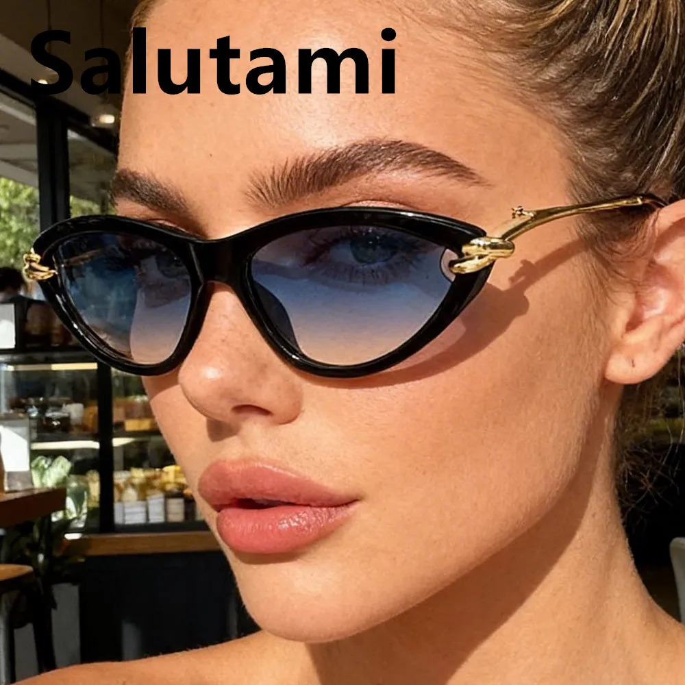 vintage alloy knot triangle cat eye sunglasses for women fashion small cateye driving sun glasses ladies sexy outdoor shades 260522