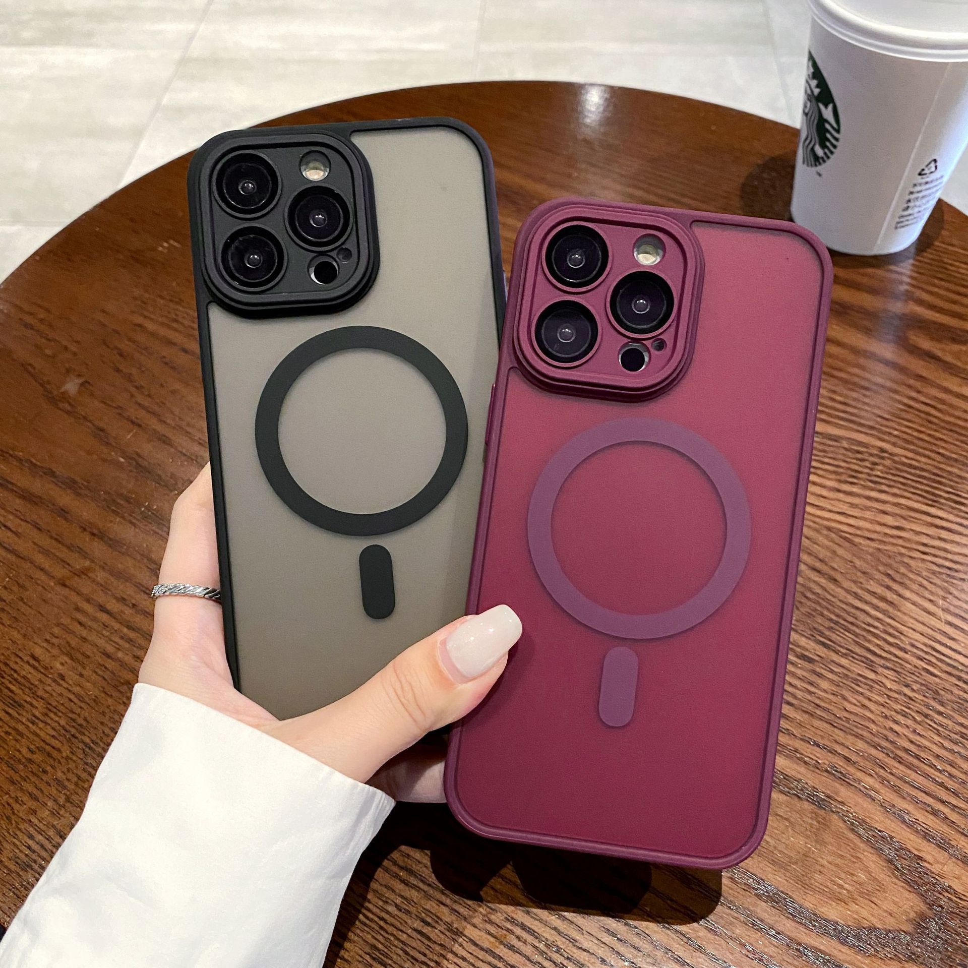 Skin Feel Magnetic Phone Case Anti-drop Shockproof Protective Cover Compatible iPhone 11-17 Series Support Wireless Charging Matte Anti-slip Full Body