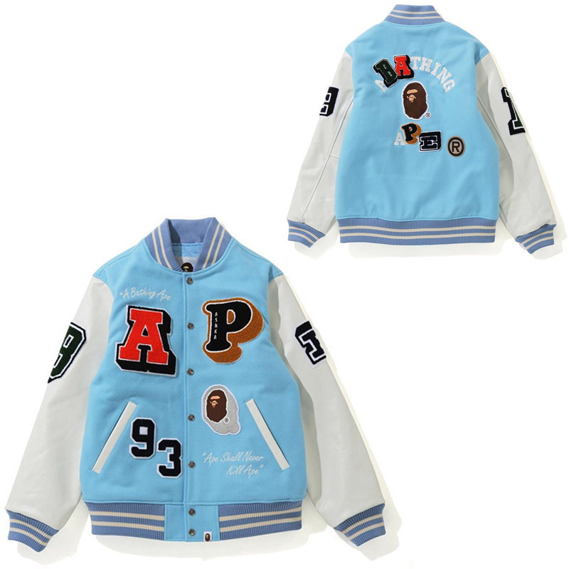 American trendy collegiate baseball jacket, versatile couple outerwear, 3D digital printing, custom design available casual jacket