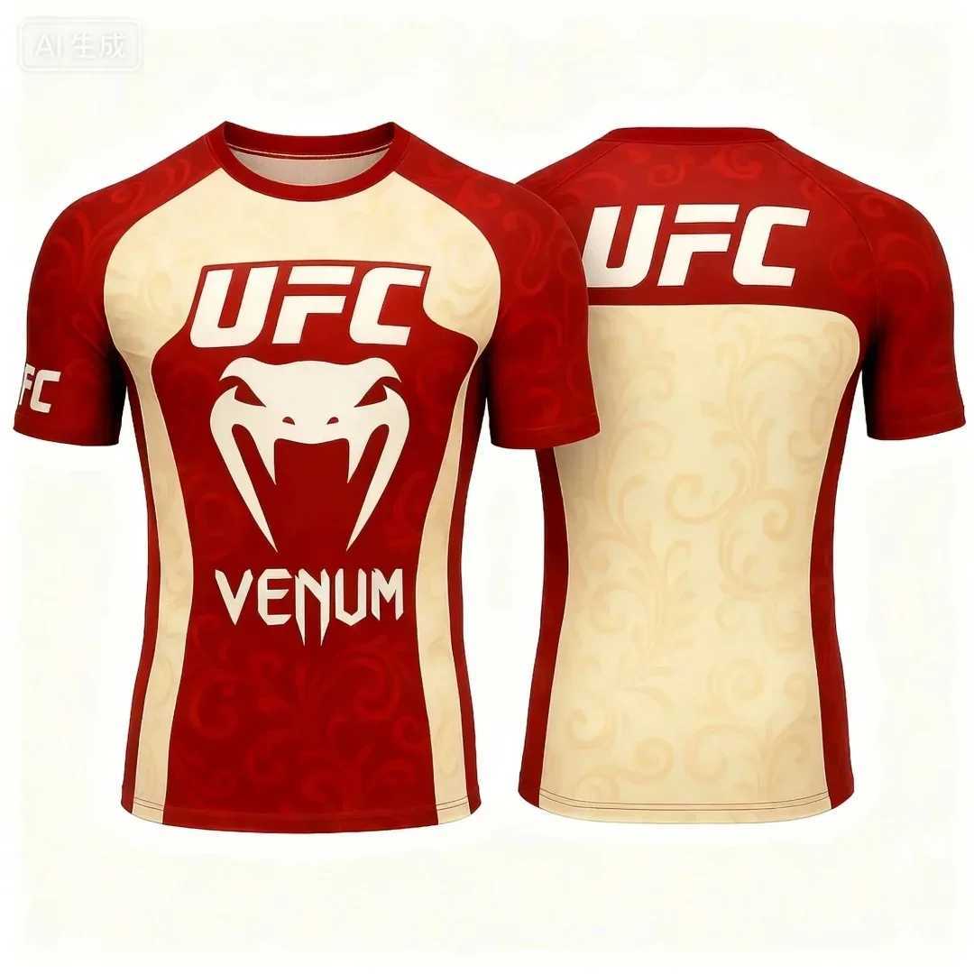 Hot Summer Selling UFC Boxing Fighting Competition Mens T-shirt Fashion Quick Drying Casual Breathable O-neck Short Sleeve Tops C260525
