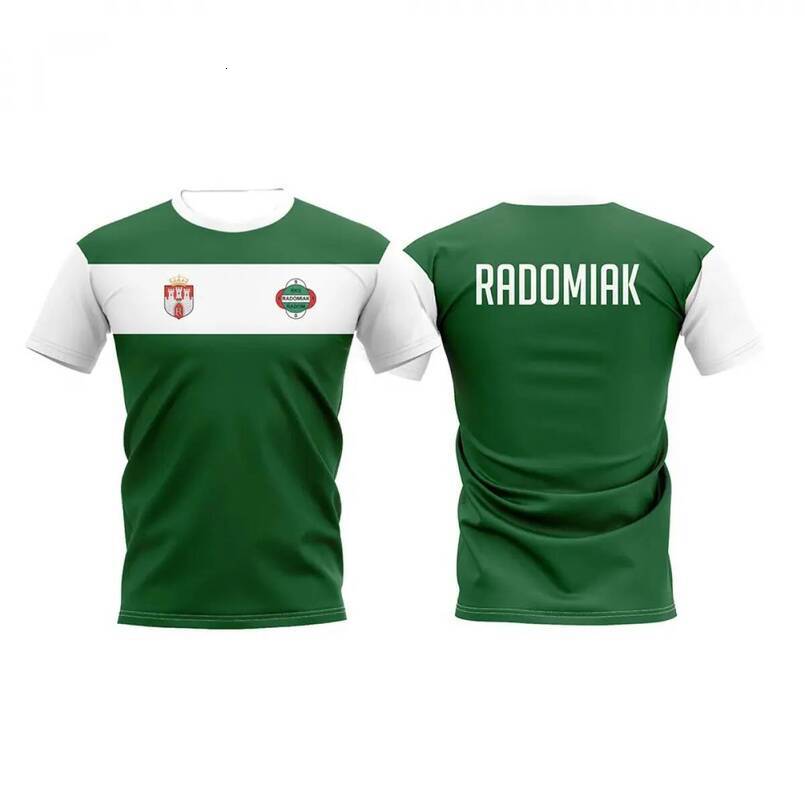 3D printed t-shirt of the Polish football team Radomiak Radom, unisex, quick-drying, multiple colors, casual sports shirt for children.