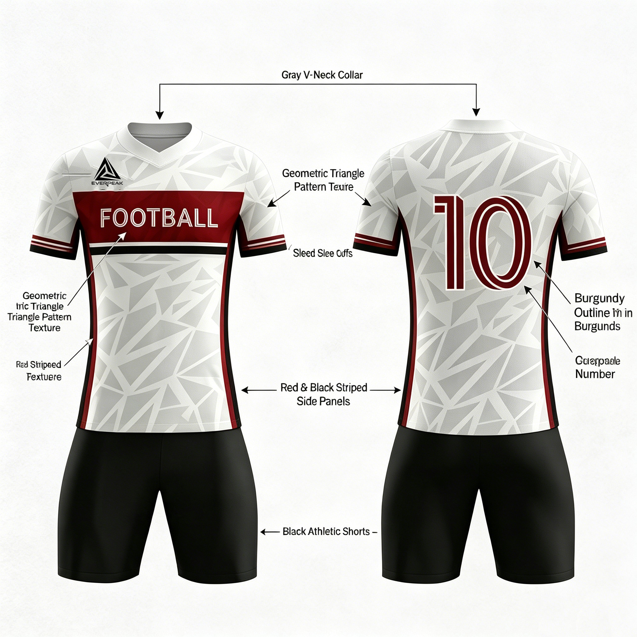 Custom Color Block Soccer Uniform Set Breathable Polyester OEM Football Jersey Shorts for Team Competitions - view 8