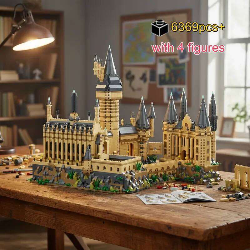 2025 MOC Magic Hogwarts Castle Micro Building Blocks Creative Architecture Scenery Model Kit Kids Christmas Birthday Gifts 26L0525