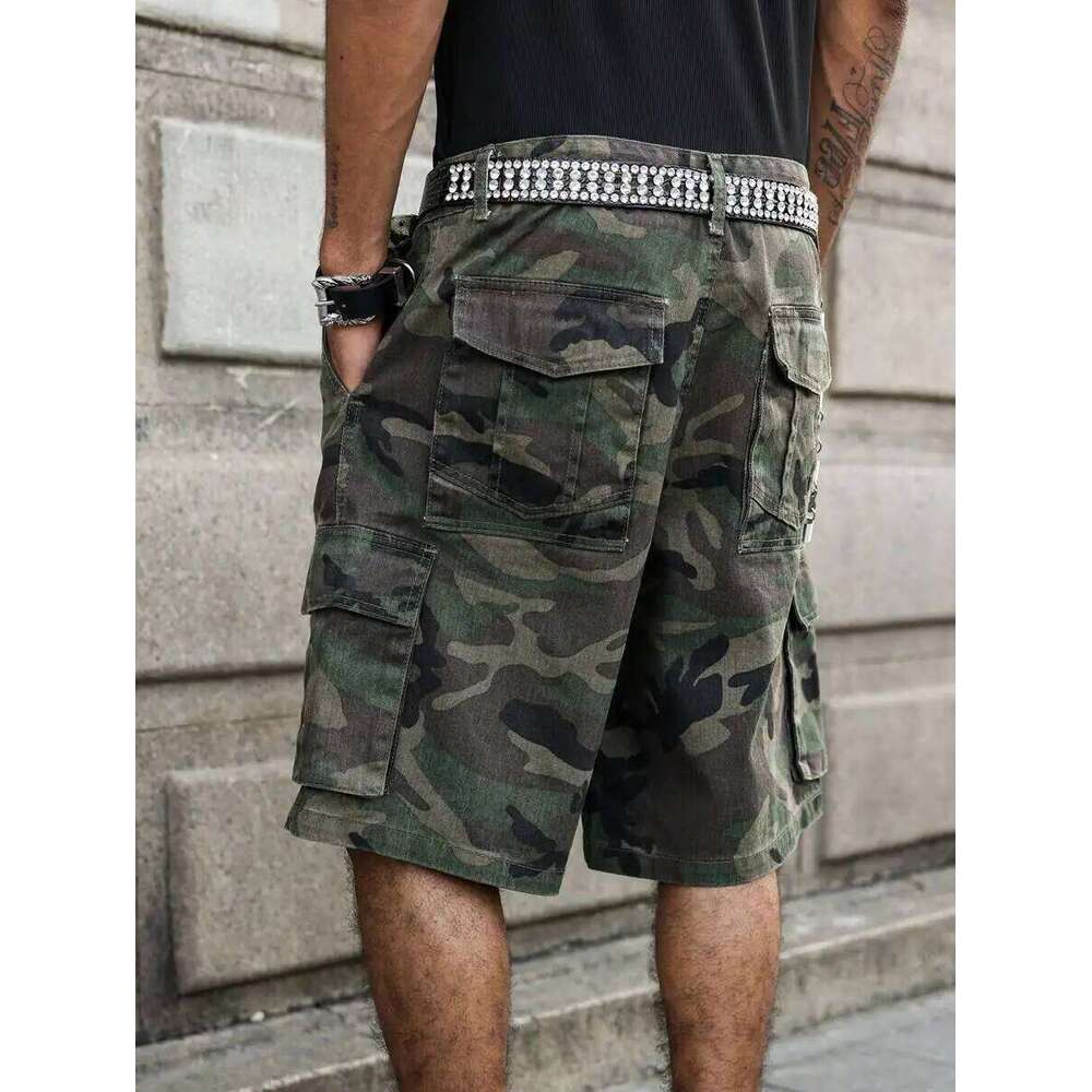Men's Casual Camouflage Print Denim Cargo Summer, Camo Shorts Jorts For Men Going Hang Out Commute Street 26L0525