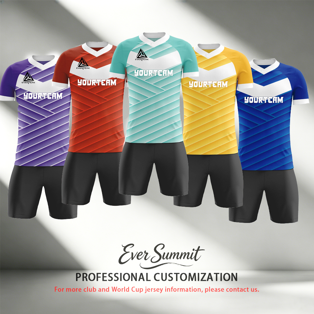 Custom Soccer Jersey Set Men Pink White Chevron Football Uniform with Shorts Personalized Name Number Breathable Quick Dry Kit