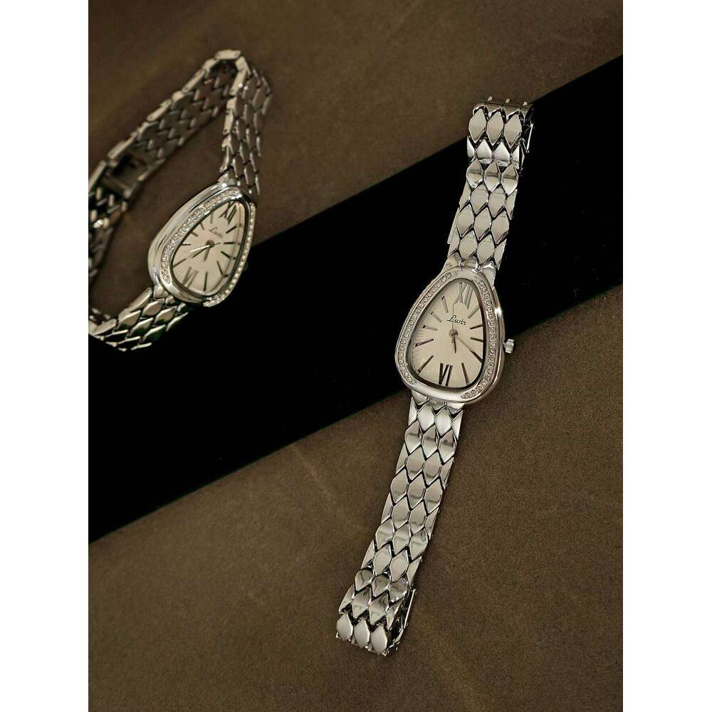 1 new silver classic minimalist style advanced Joker quartz stainless steel strap with niche design ladies watch J260522 - view 3