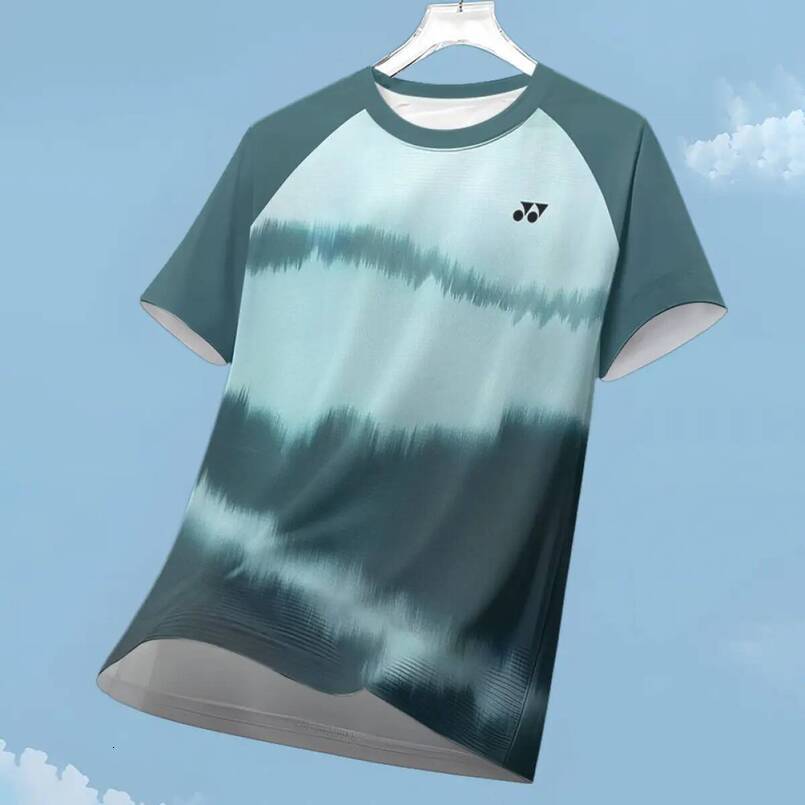 Dry Fit T-shirt, badminton brand. outdoor running, short sleeves, good ventilation. Fitness clothing, round neck, casual sports shirt. T-shirt for cyc