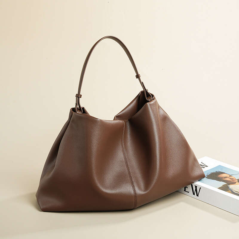Autumn Winter Kite Shape Underarm Tote Bag Lazy Style Large Capacity Soft Cowhide Versatile Shoulder Handbag SENYY