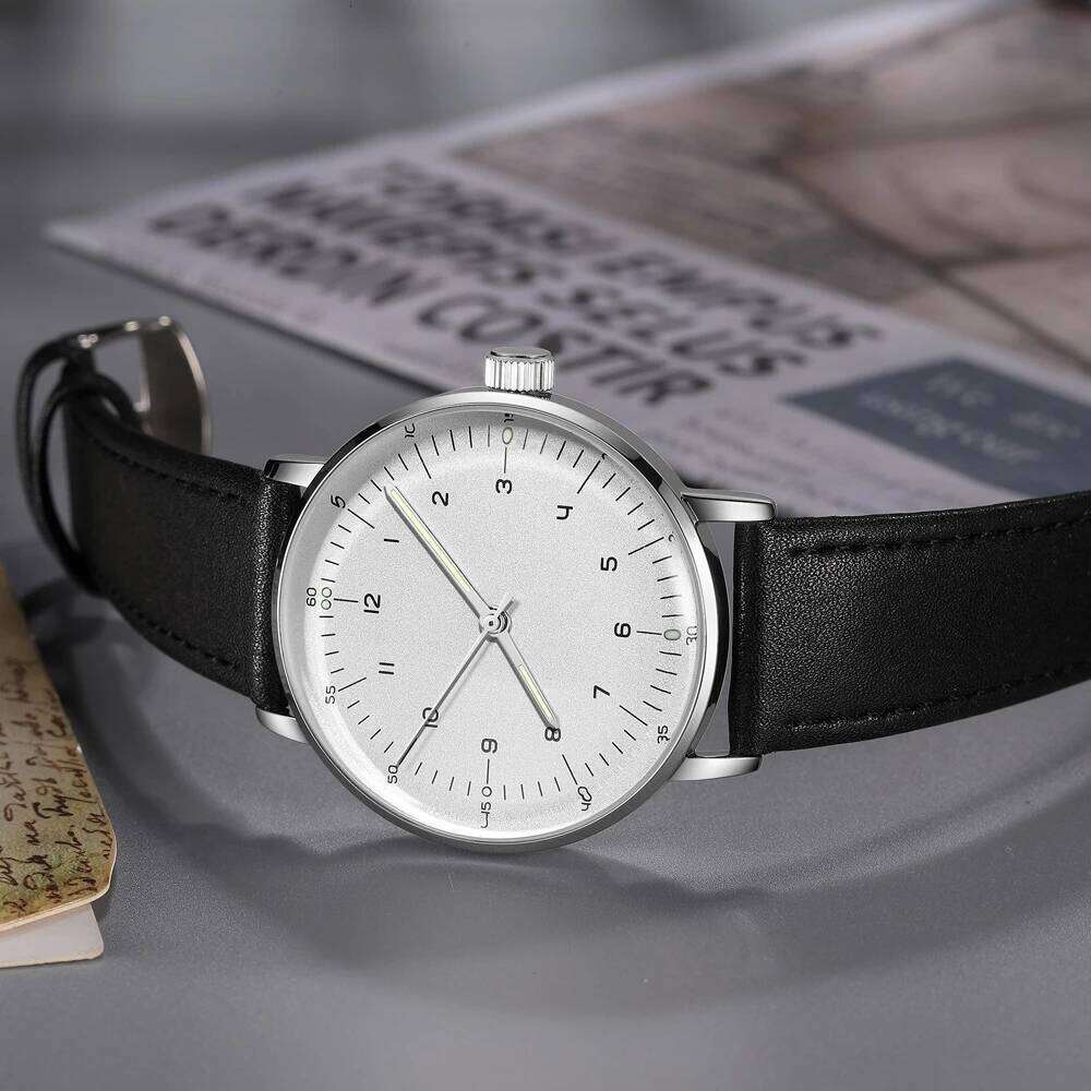 Minimalist Mechanical Wristwatch Watch Unisex Automatic Movement Vintage Hat Glass Timepieces Branded Design 26Y0525