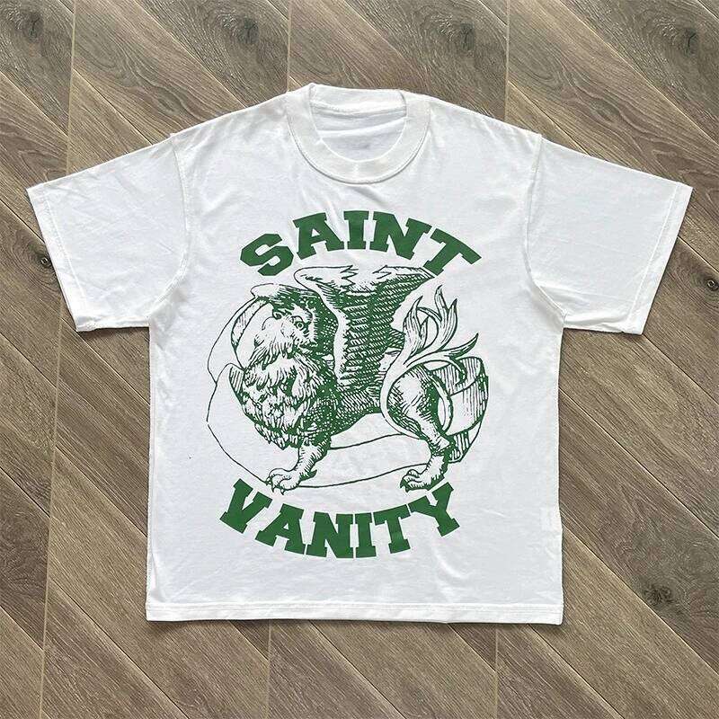 SAINT VANITY Ins The Same Style, Letter Printing Casual Short-sleeved T-shirt for Men and Women Breathable Oversized T Shirt J260525 - view 4