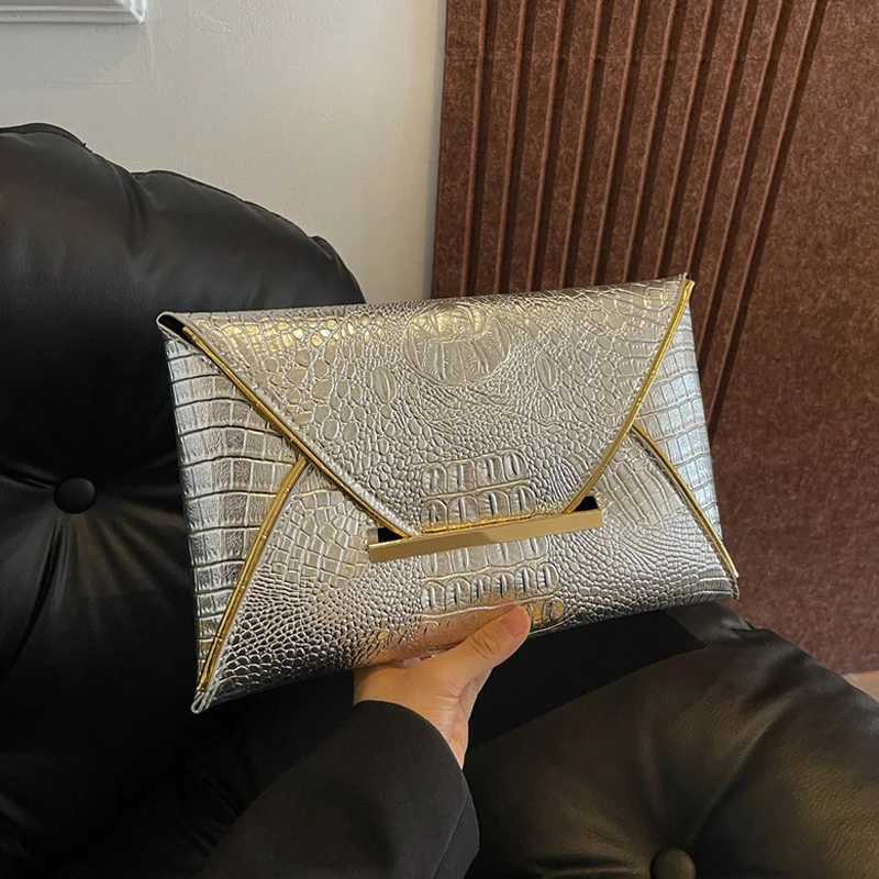 Fashion Crocodile Pattern Envelope Clutch Womens Handbags For Gifts Designer Casual Ladies Purses Phone PocketZHR260525