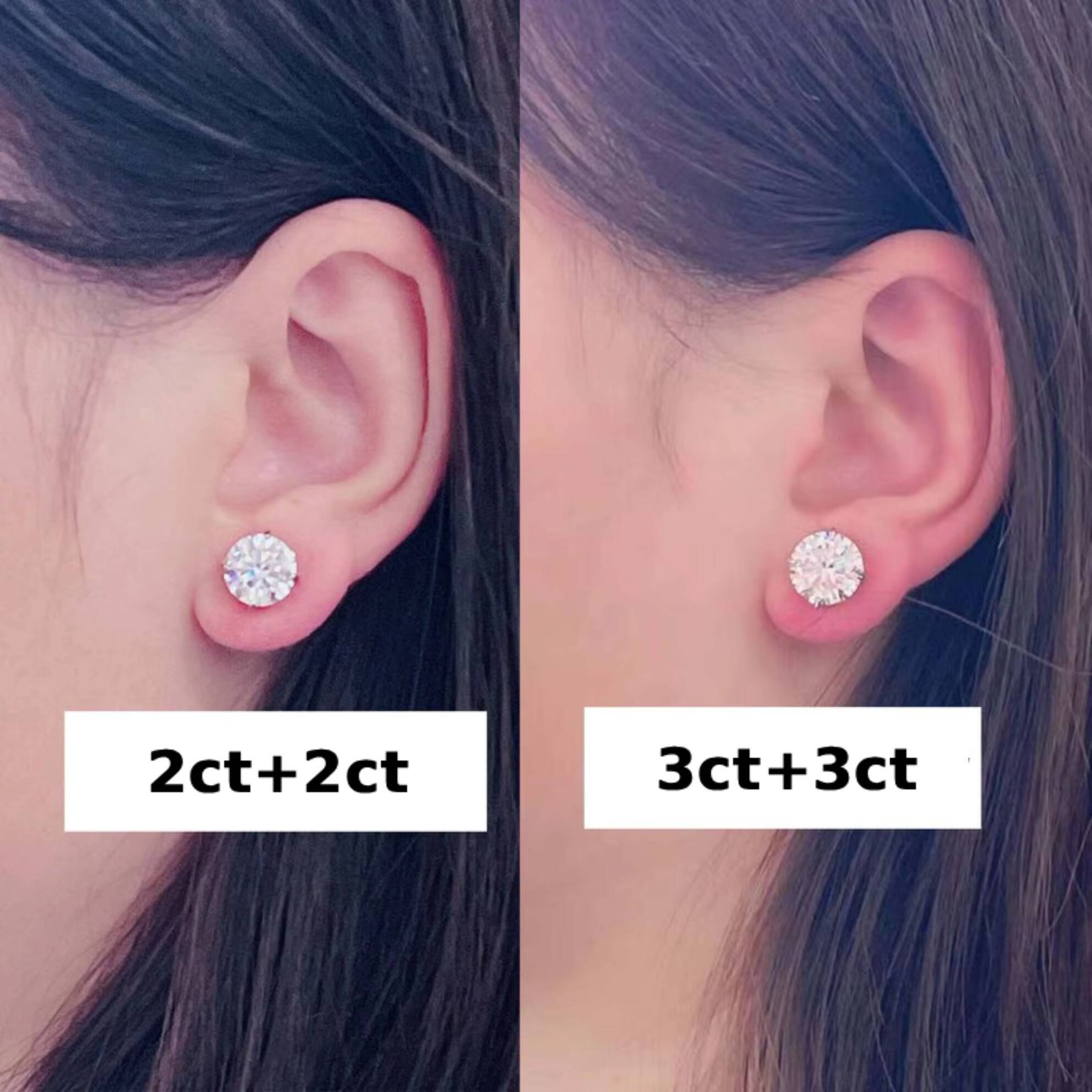 Moissanite Earrings Moissanite Studs 925 Sterling Silver Earring Gifts for Women Men VVS Brilliant Round - view 5