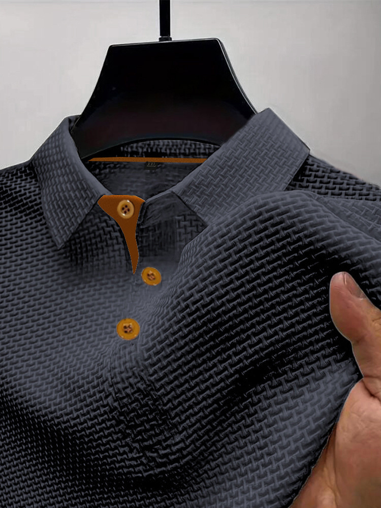 Men's T Shirts Short Sleeve Polos Shirt Men High End Fashionable Simple Solid Color Summer Breathable Casual Lapel Top Polo Shirt