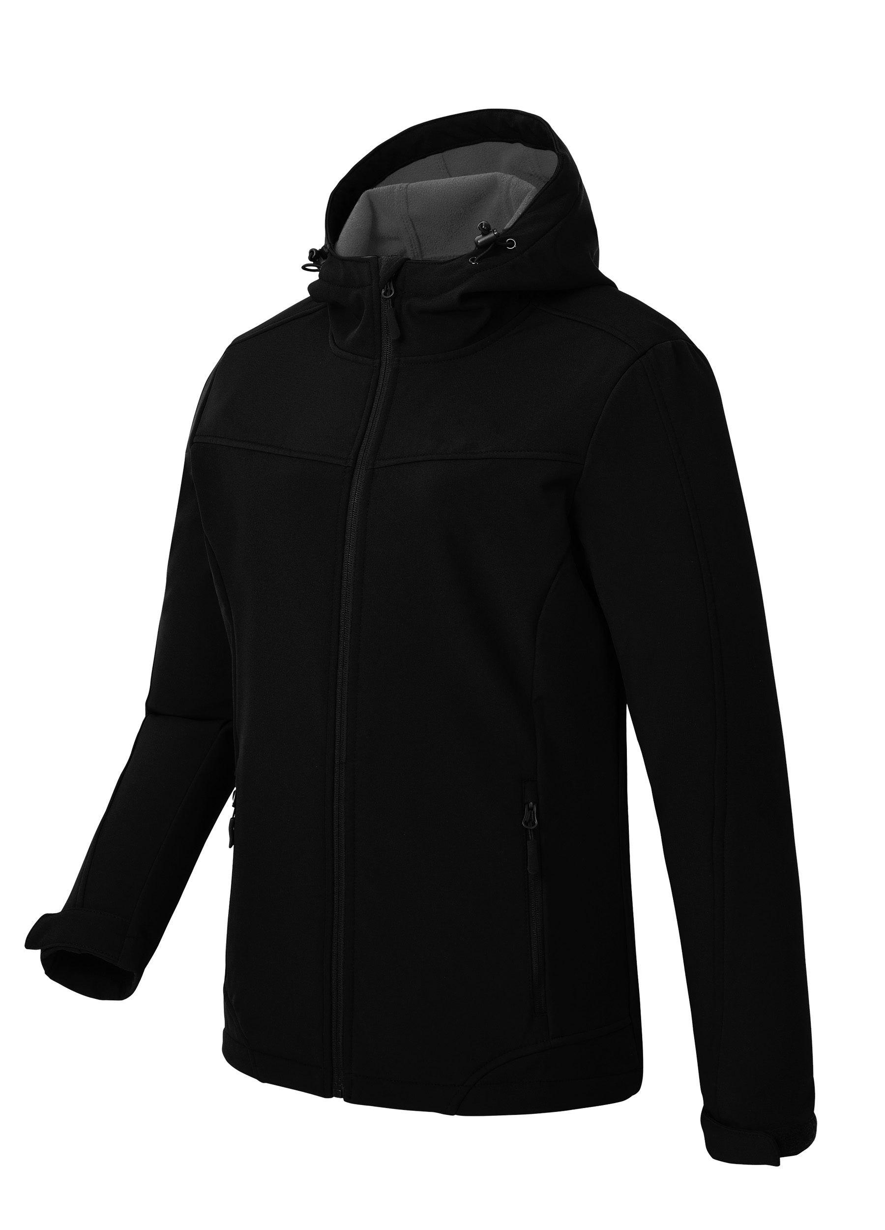 Women's Soft Shell Jacket with Hooded Raincoat - Fleece Lined Hiking Outerwear