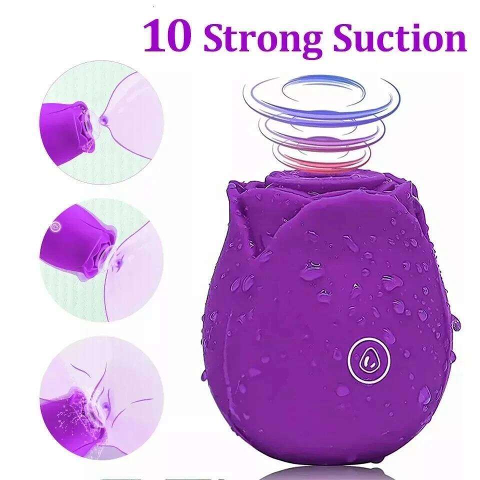 Rose Sucking Masturbator Wand with AV Vibration, Love Egg for Women, Adult Pleasure Toy J260525 - view 3
