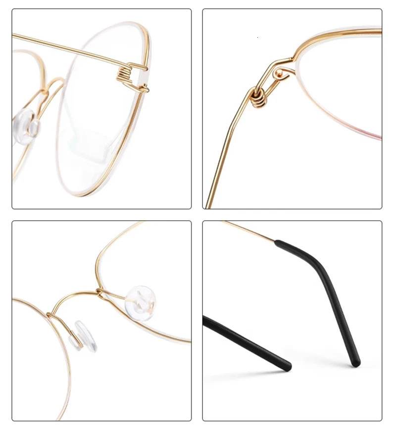 Denmark Men Oval Ultralight Glasses Frame JORN Air Women Simple Business Eyeglasses Gold Wire Thin Rim Spectacles 260521