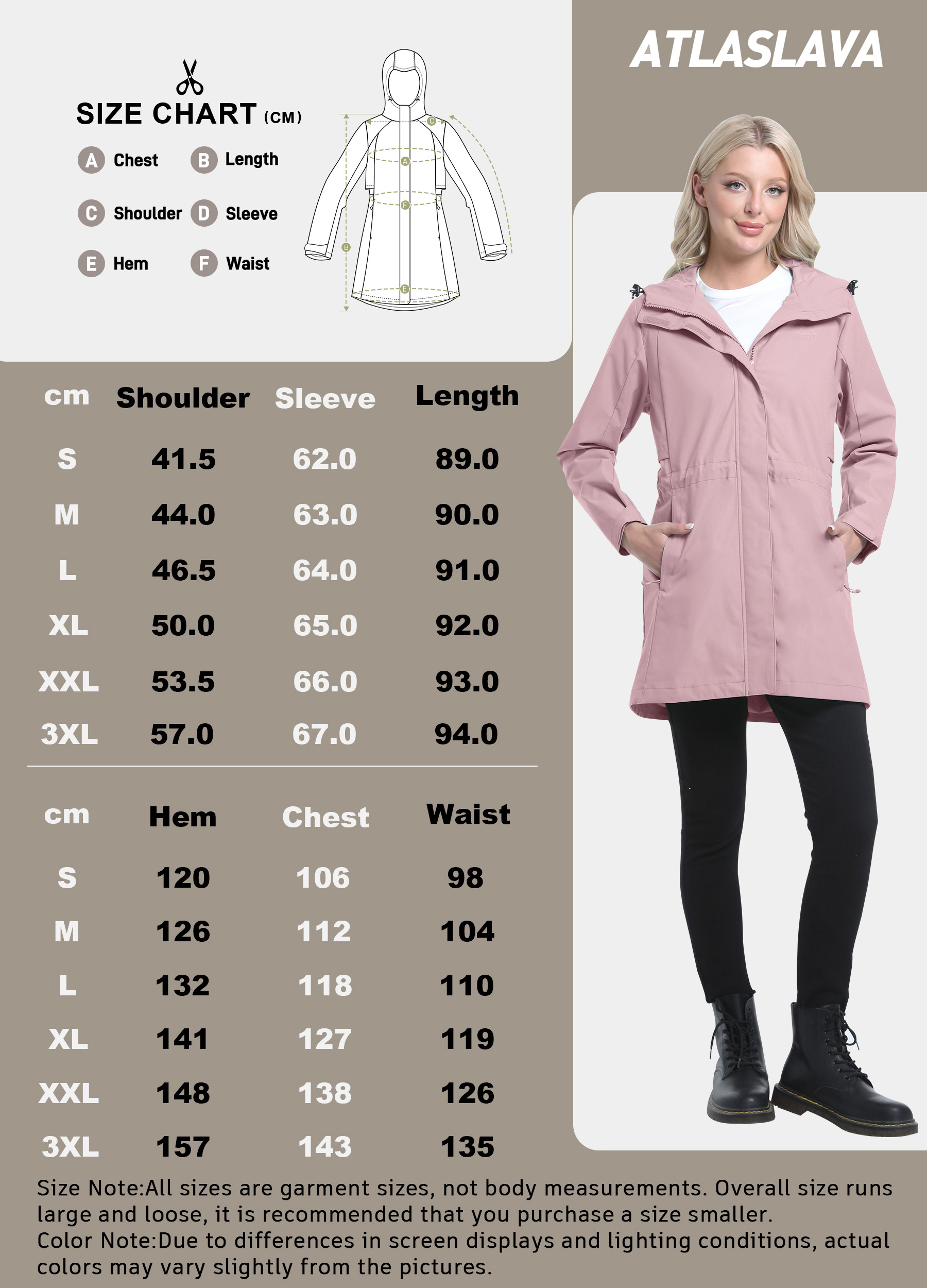 Waterproof Womens Fleece-Lined Hooded Coat Perfect for Rainy Weather