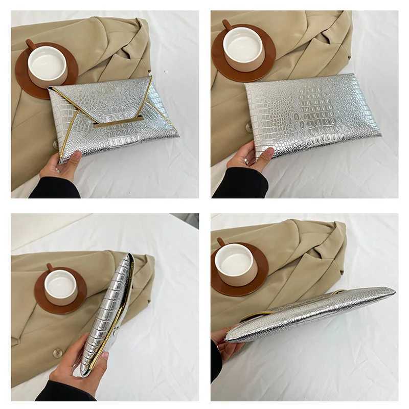 Fashion Crocodile Pattern Envelope Clutch Womens Handbags For Gifts Designer Casual Ladies Purses Phone PocketZHR260525