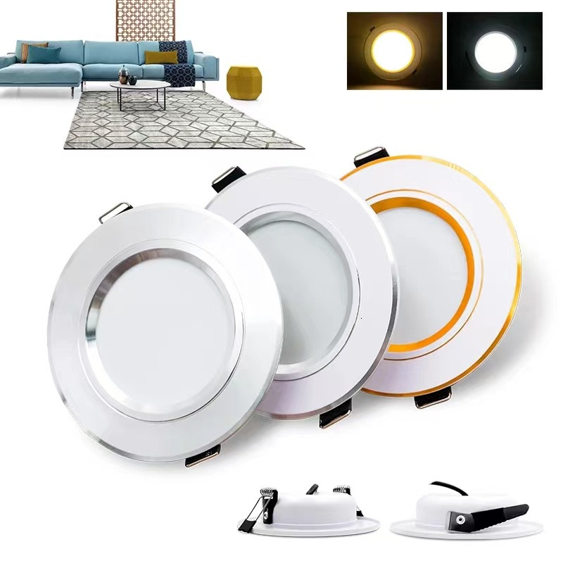10pcs/lot Led Downlight 3W 5W 7W 9W 12W 15W 220V Recessed Ceiling Light 3/4/5 inch Round Led Panel Down Light Spotlight Lighting