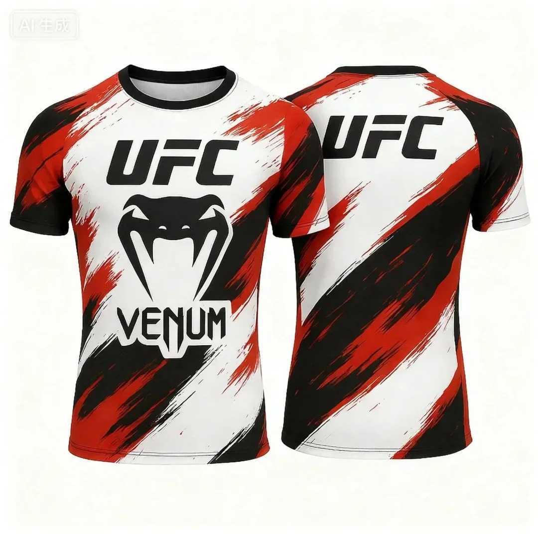 Hot Summer Selling UFC Boxing Fighting Competition Mens T-shirt Fashion Quick Drying Casual Breathable O-neck Short Sleeve Tops C260525