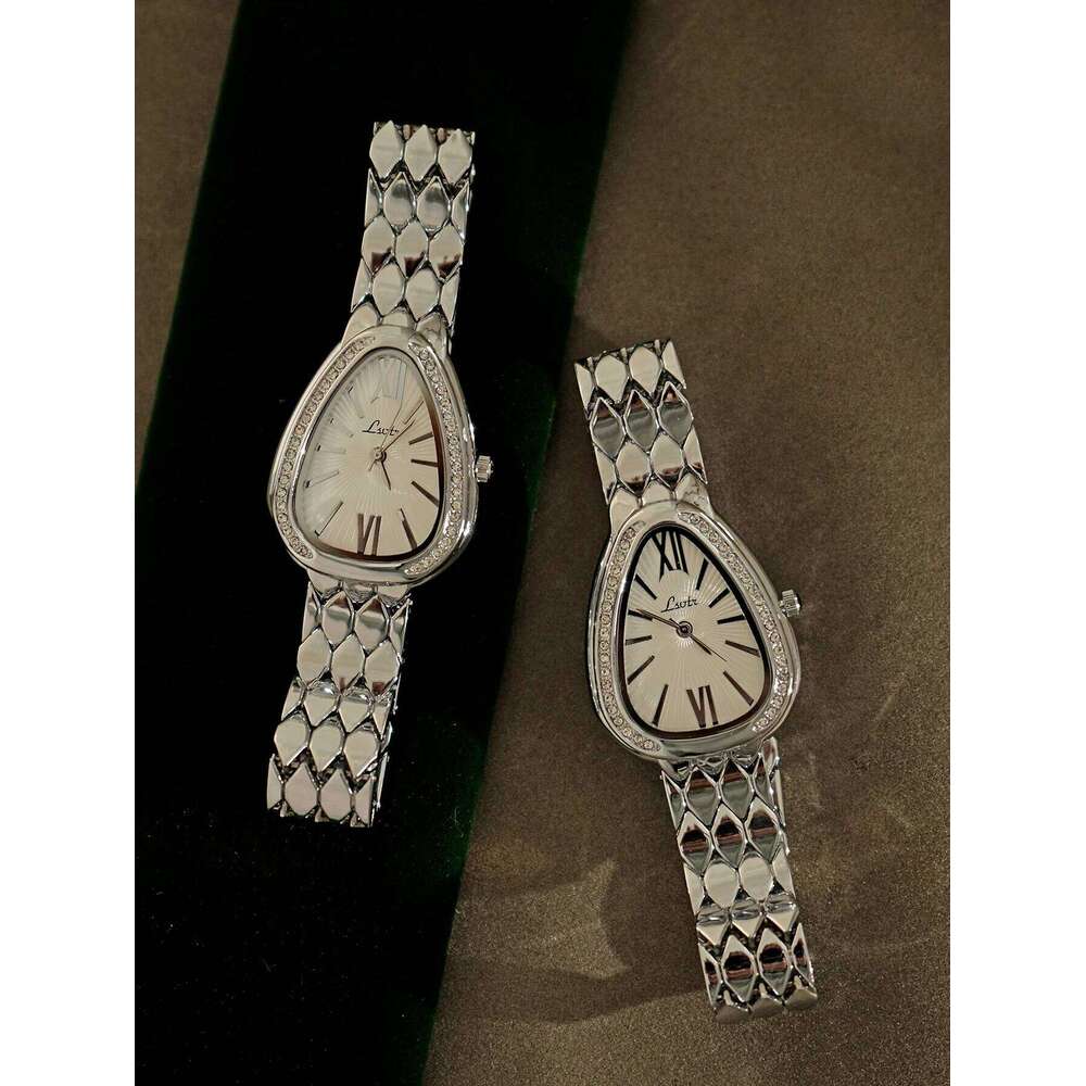 1 new silver classic minimalist style advanced Joker quartz stainless steel strap with niche design ladies watch J260522 - view 7