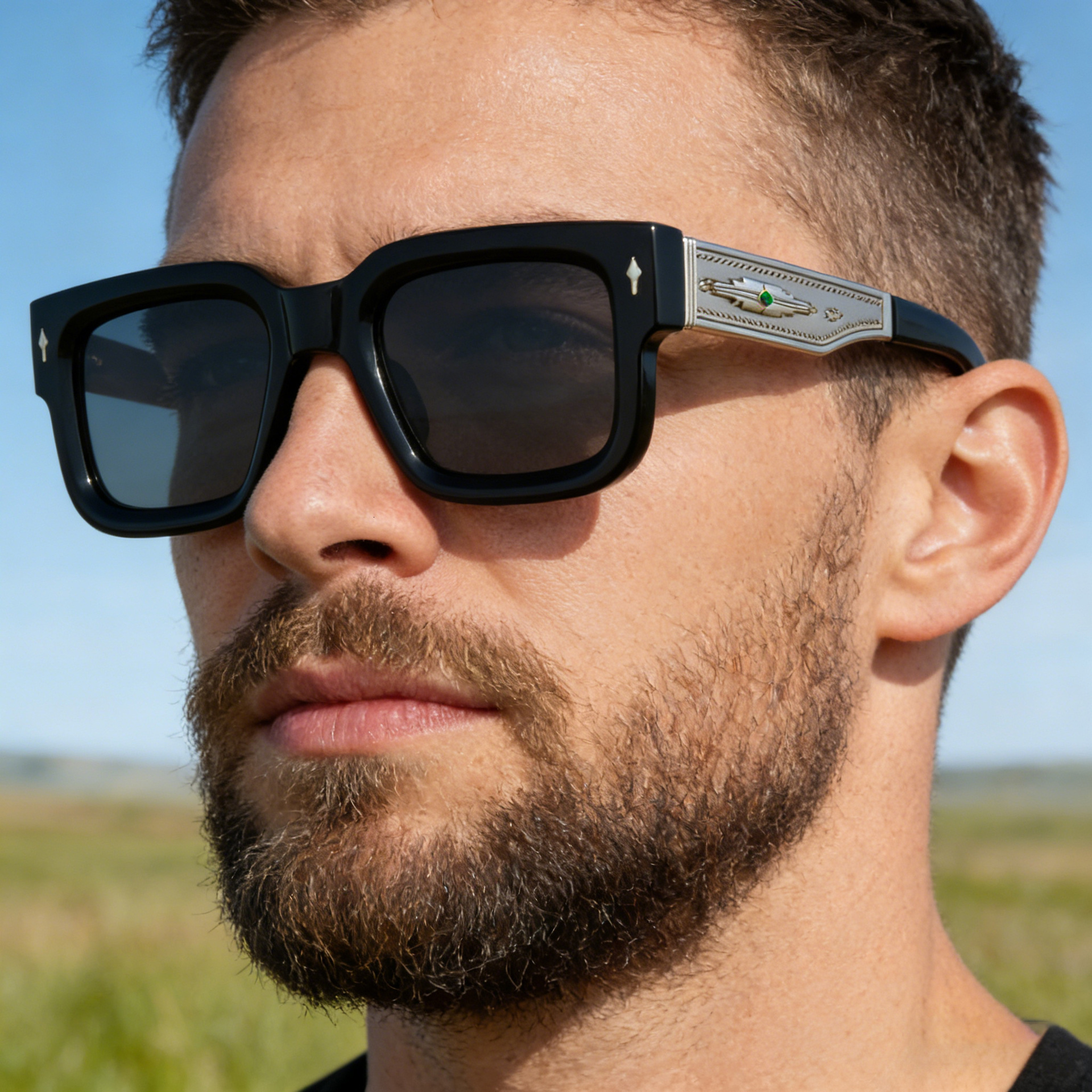 High Quality 2025 New Fashion Square Frame Polarized Retro High-End Sun Protection Sunglasses for Men,