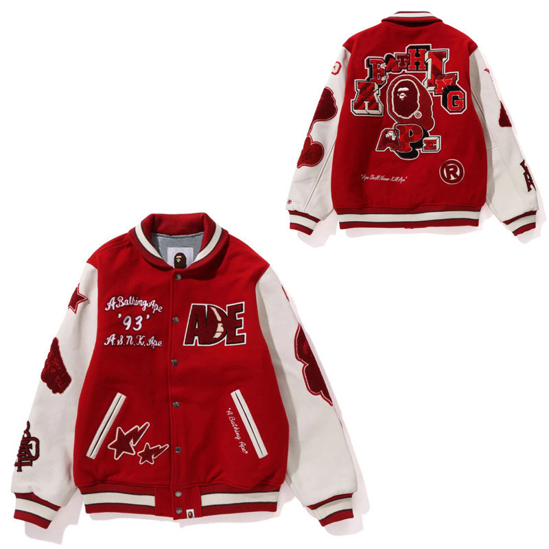 American trendy collegiate baseball jacket, versatile couple outerwear, 3D digital printing, custom design available casual jacket
