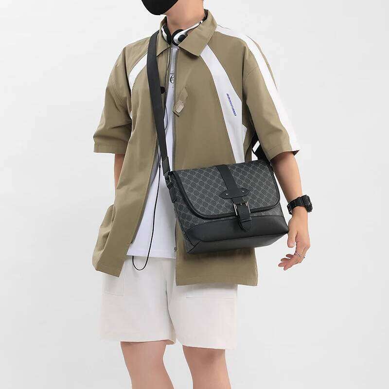 Business Leather Large Crossbody for Men Bags Designer Casual Man Messenger Male Sling Pack Work Shoulder Bag Luxury