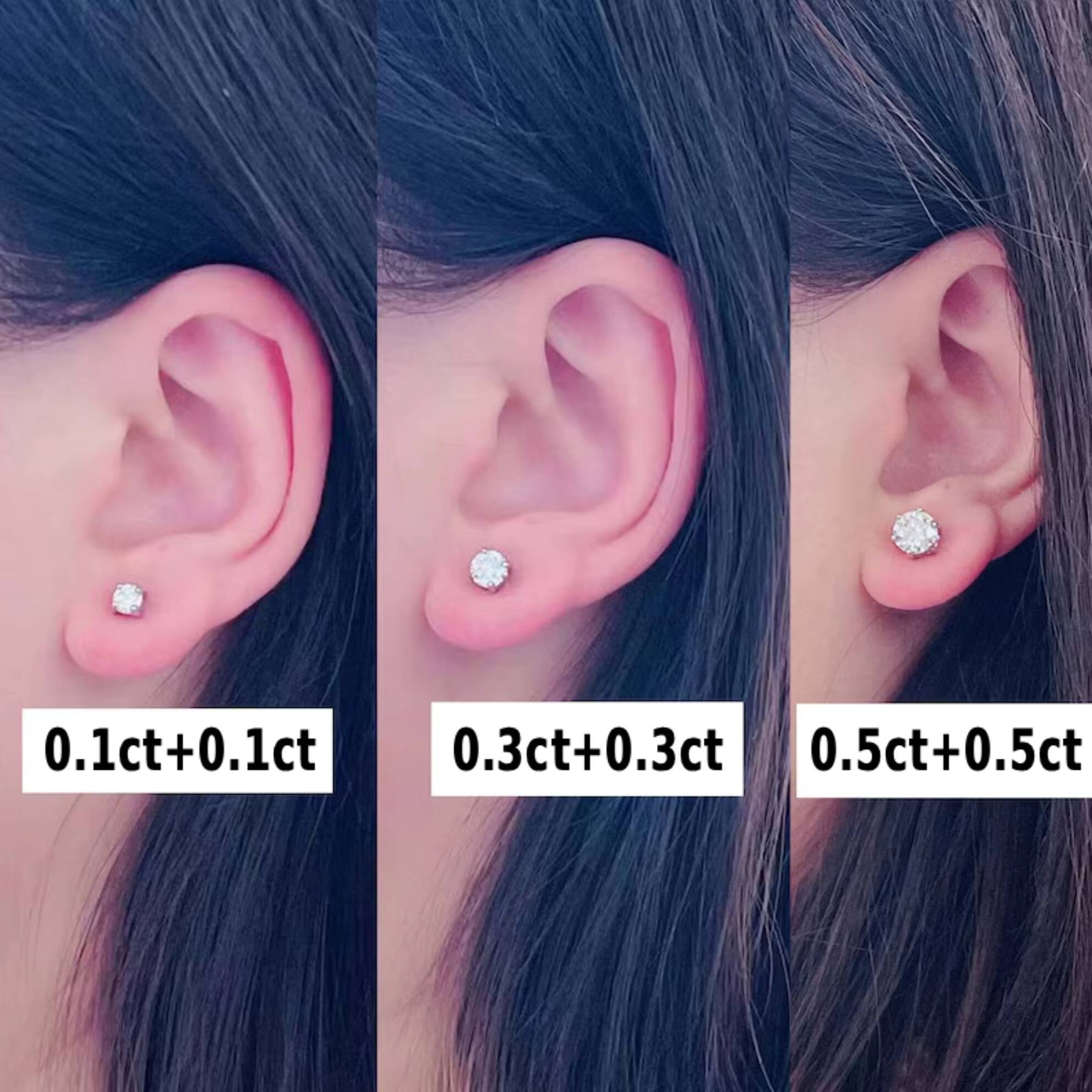 Moissanite Earrings Moissanite Studs 925 Sterling Silver Earring Gifts for Women Men VVS Brilliant Round - view 3