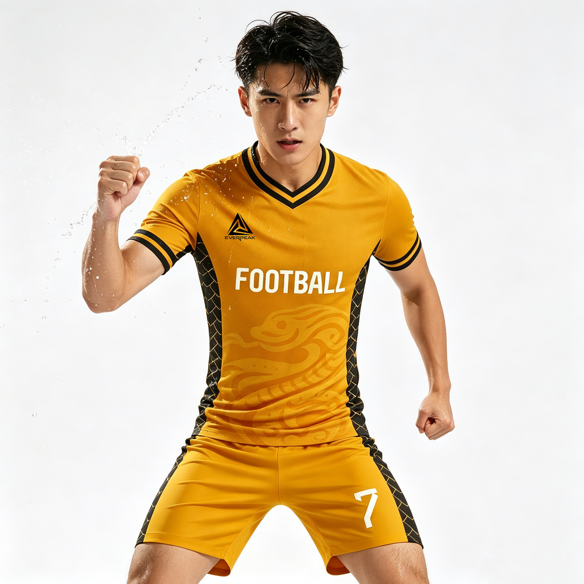 Custom Tribal Pattern Soccer Jersey Set Men Quick Dry Football Uniform with Shorts Customizable Team Name Number Logo - view 3