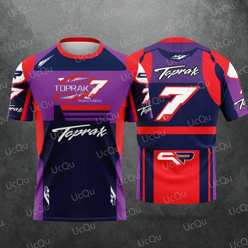 3D printed t-shirt, new model 2026, motorcycle racer fan number 7 Toprak Razgatlioglu, men and women. Suitable for summer.