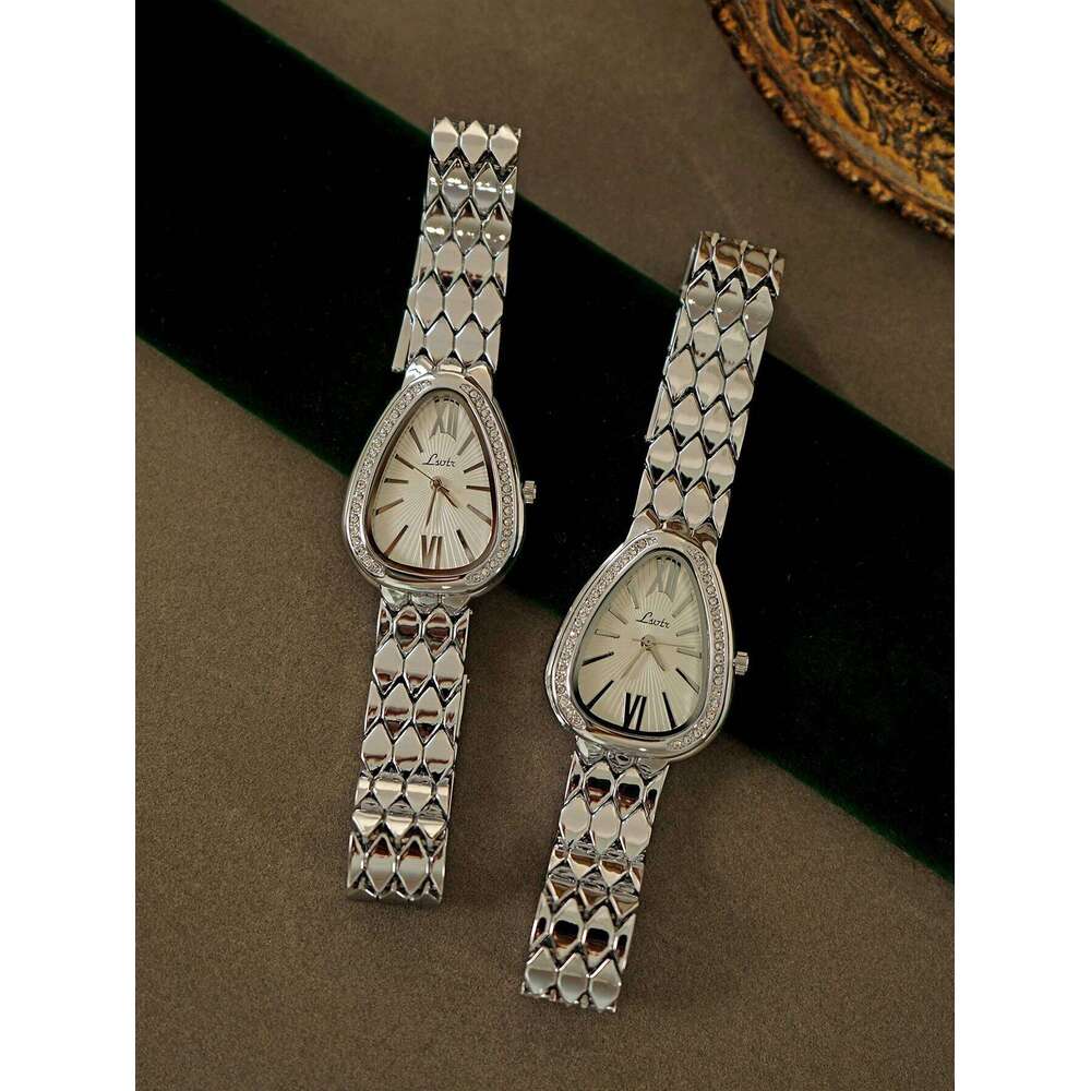 1 new silver classic minimalist style advanced Joker quartz stainless steel strap with niche design ladies watch J260522 - view 4