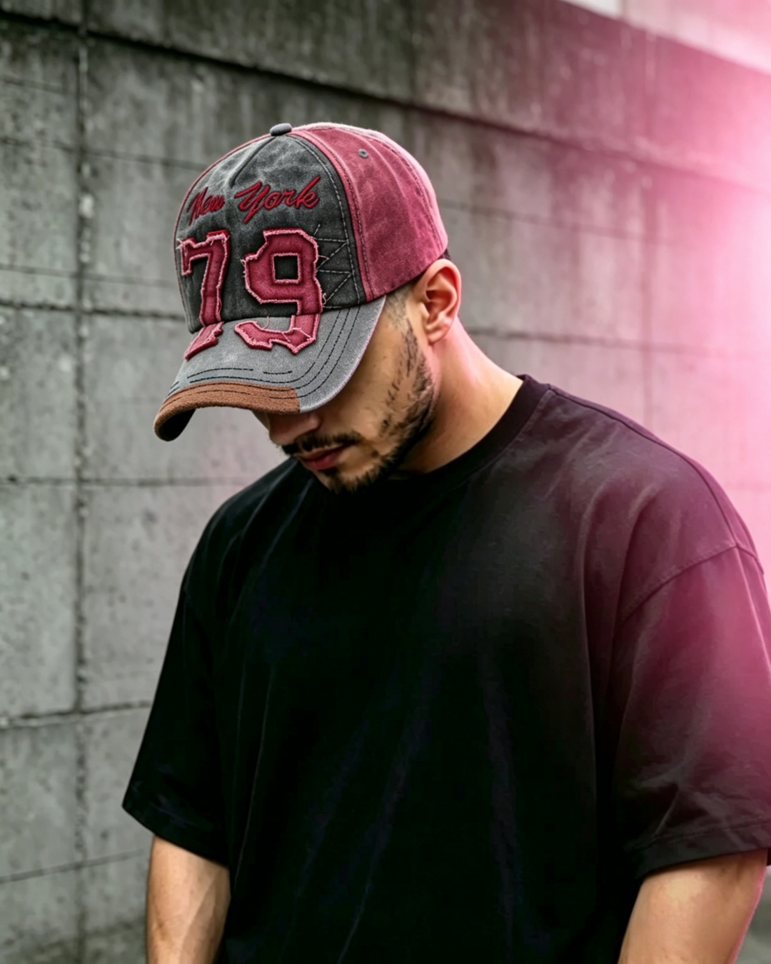 Y2K Streetwear New York 79 Distressed Baseball Cap Men Adjustable Washed Cotton Trucker Hat