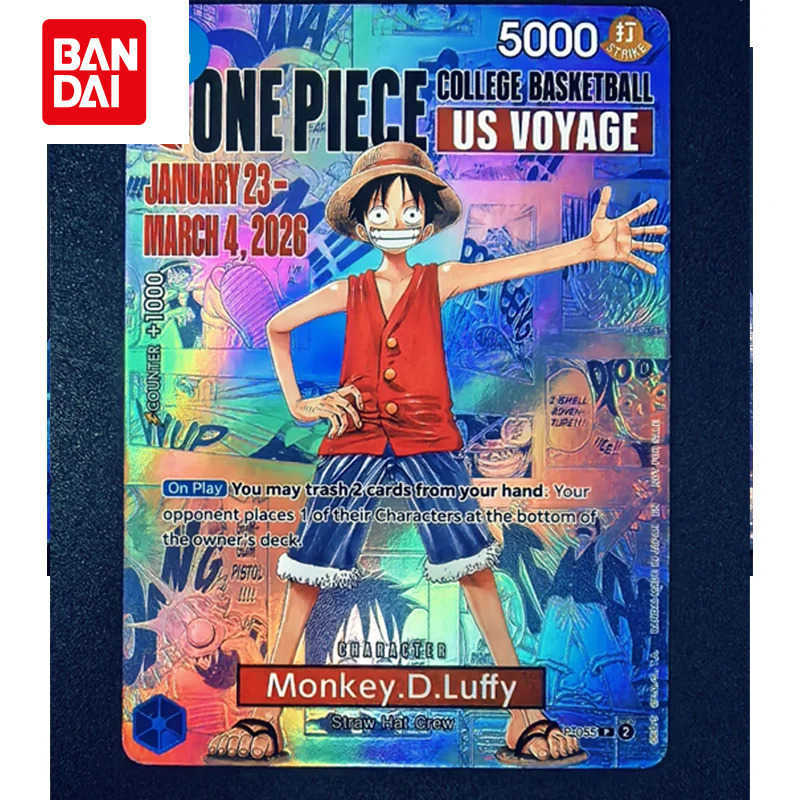 Diy One Piece English Monkey D Luffy Us Voyage College Basketball Promo Card Collction Limit Card L260525DMAL