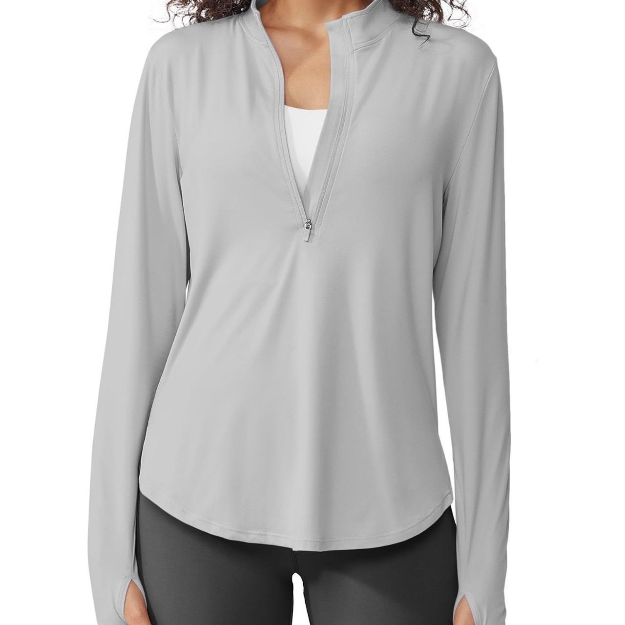 Casual jacket with halfzip stylish quickdry standup collar fitness wear slimfit sports top yoga for women 260302