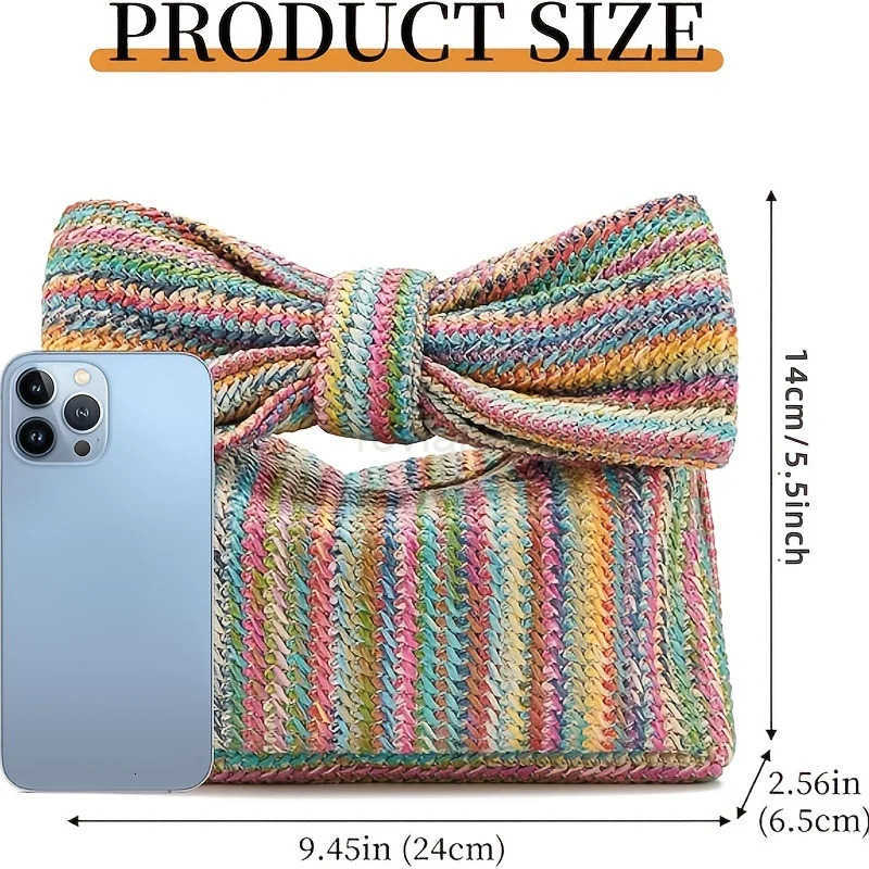 Fashion Women Summer Bohemian Straw Bag Woven Bow Beach Crossbody Bag Shoulder Messenger Bag Girls Handbags Straw Bag Gifts ChicR260525