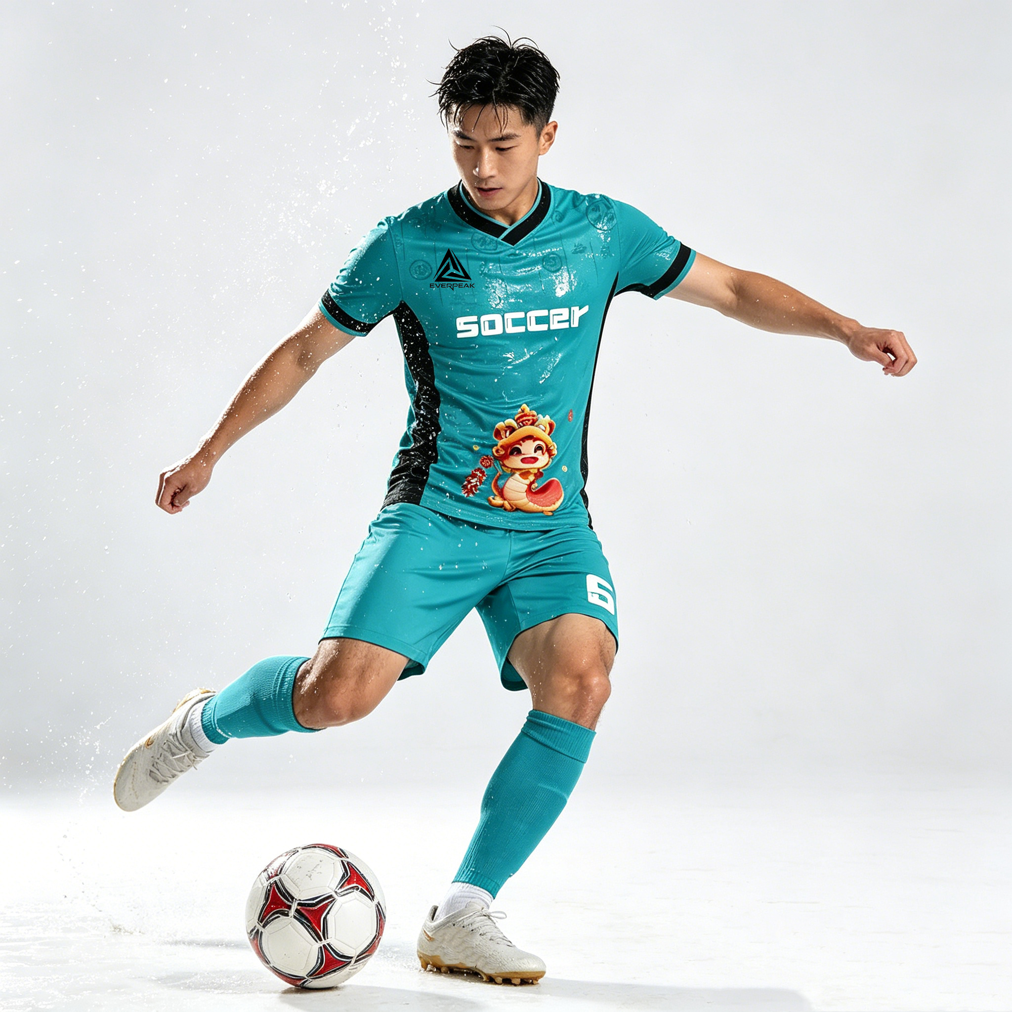 Custom Chinese New Year Snake Soccer Jersey Set Men Quick Dry Football Uniform with Shorts Customizable Team Name Number Logo - view 5