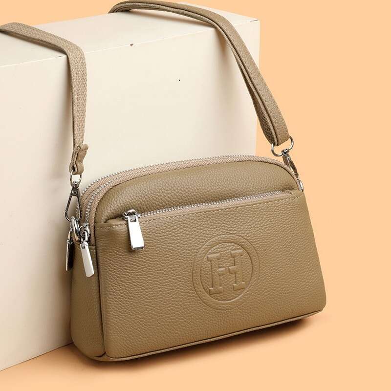 Luxury Brand Designer Bag European And American Women's Mobile Phone Crossbody 2025 New Versatile Simple Korean Style Letter Leather Fashion Zipp - view 5