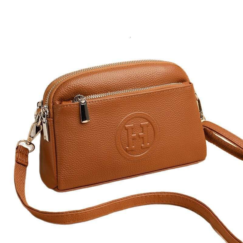 Luxury Brand Designer Bag European And American Women's Mobile Phone Crossbody 2025 New Versatile Simple Korean Style Letter Leather Fashion Zipp - view 6