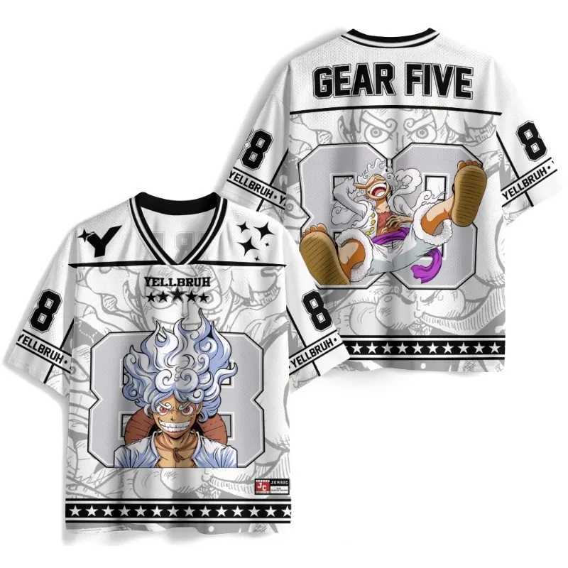 2026 New Style Fashion One Piece Anime Fun Jerseys Luffy Campus Style Short Sleeves Sports Style Mesh Fabric C260525