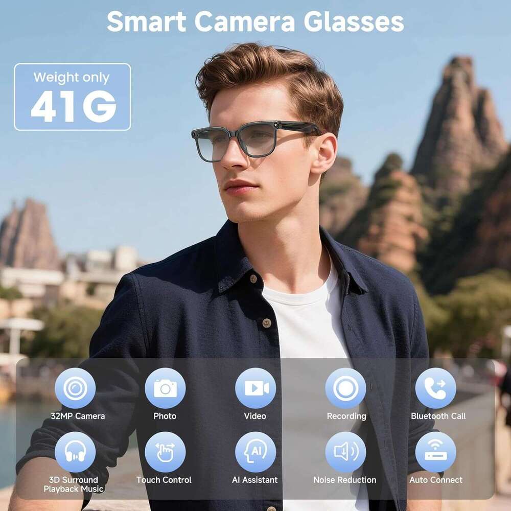 M S MP Camera Real Time Translation Bluetooth Call AI Smart Glasses CKS